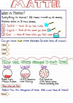 Matter Notes And Questions By Mr D And Science Tpt