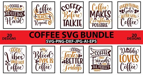 Coffee Svg Bundle Vol6 Bundle · Creative Fabrica