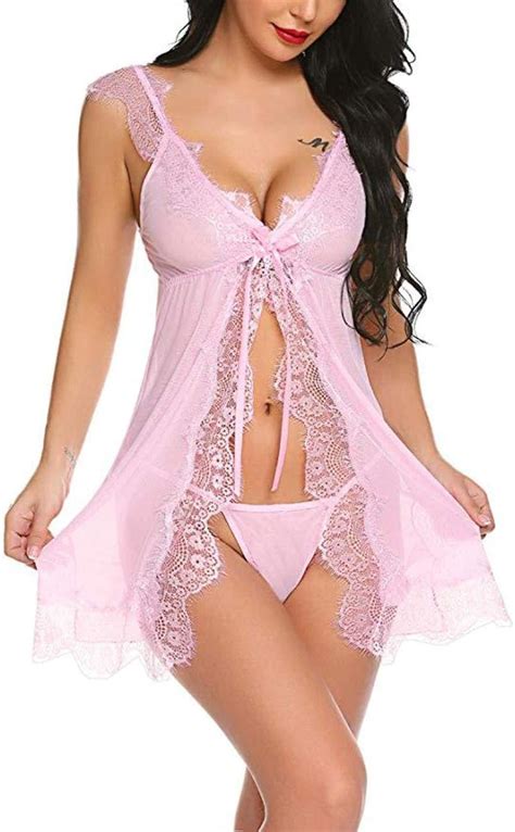 Sexy Babydoll Nightwearsexy Conjunto Lencer Alencer A Sexy Vestido