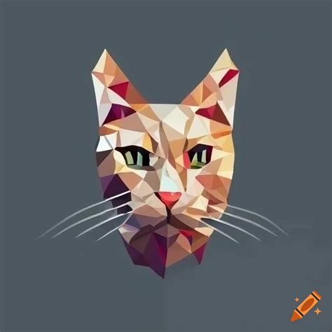 Low Poly Orange Cat Logo On Craiyon