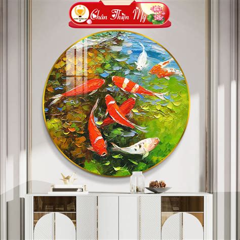 Tranh Tráng Gương Pha Lê Tròn CHÂN THIỆN MỸ Decor Treo Tường Trang Trí