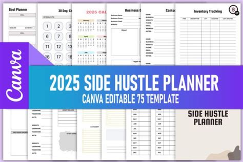 2025 Side Hustle Planner Canva KDP Gráfico por rahimaartwork077