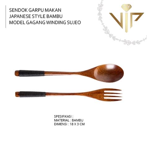 Jual Vip Sendok Garpu Makan Japanese Style Bambu Model Gagang Winding