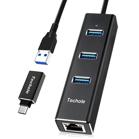 Techole Hub USB 3 0 3 Ports USB En Aluminium 5Gbps Avec Adaptateur