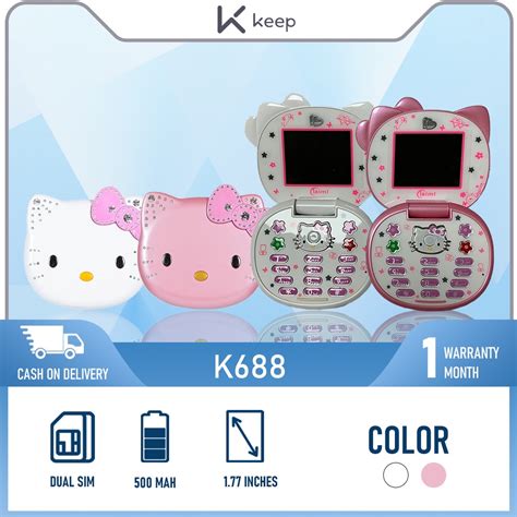 Cute Mini Hello Kitty Girl Phone K688 Quad Band Flip Cartoon Mobile