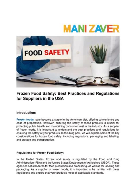 Ppt Frozen Food Safety Best Practices And Regulations For Suppliers In The Usa Powerpoint