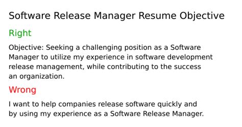 Top Software Release Manager Resume Objective Examples