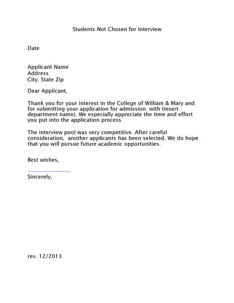 34 College Rejection Letter Samples Examples ᐅ TemplateLab