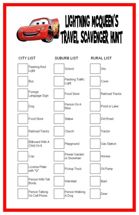 Printable Car Ride Games