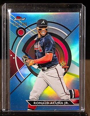 Ronald Acuna Jr Topps Finest Sky Blue Refractor Ebay