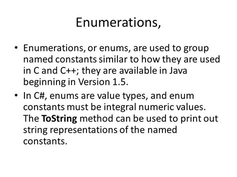 Enumstructure And Nullable Types Ashima Wadhwa Enumerations Enumerations Or Enums Are Used