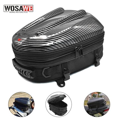 Wosawe Motorcycle Reat Seat Bag Waterproof Backpack Expandable Capacity