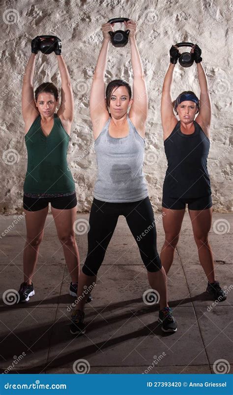 Ladies Lifting Weights In Boot Camp Workout Stock Photo Image 27393420