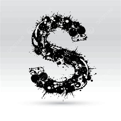 Letter S Formed By Inkblots Expressive Paint Illustration Vector