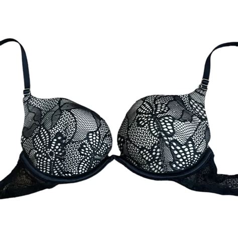 Victorias Secret Very Sexy Push Up Bra Black Lace Underwire Vs 34a £13