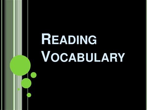 Reading vocabulary