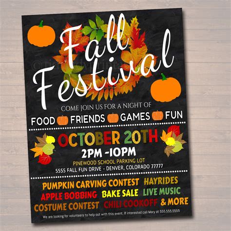 Editable Fall Festival Fall Harvest Flyerposter Printable Halloween I