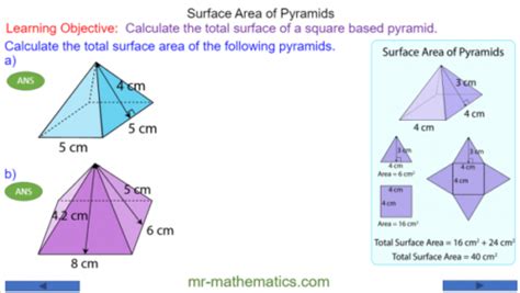 Surface Area Of Square Based Pyramids Mr