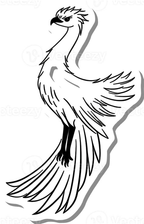 Majestic Bird With Long Tail Feathers And Sharp Beak 55381485 Png