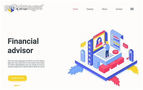 Financial Advisor Service Isometric Landing Page Expert Consulting