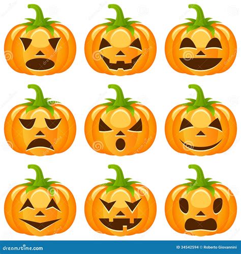 Halloween Pumpkins Collection Stock Vector Image 34542594