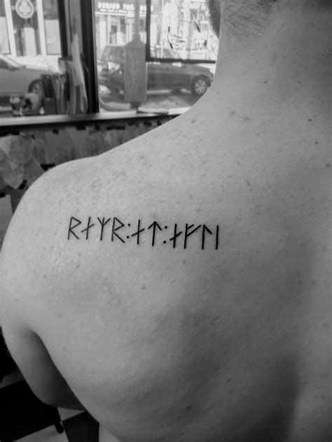 Elder Futhark long branch runes. “Rammr at afli” of great strength (Old Norse) #runes #tattoo # ...