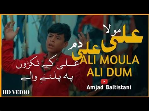 ALI MOLA ALI DAM DAM STATUS AMJAD BALTISTANI Eid E Ghadeer Manqabat