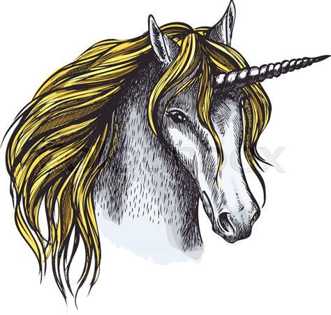 Unicorn Head Sketch at PaintingValley.com | Explore collection of ...