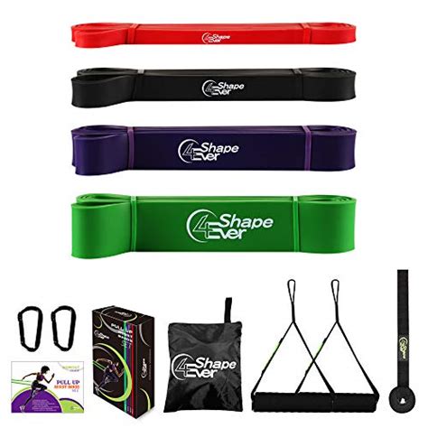 4evershape Pull Up Assist Bands Resistance Bands Set With Handles And Door Anchor Workout