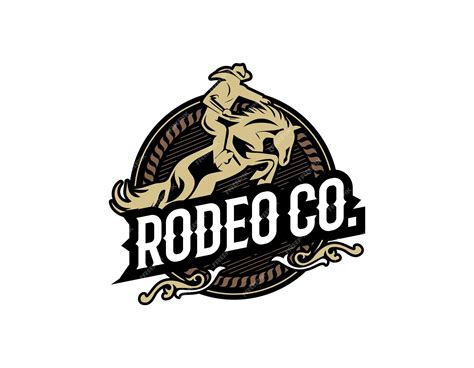 Premium Vector Western Retro Cowboy Rodeo Emblem Logo Design Template