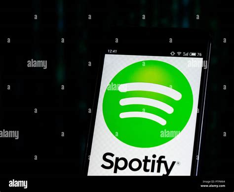 Spotify Logo Seen Displayed On Smart Phone Spotify Technology Sa Is