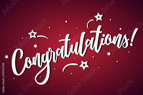 Congratulations Lettering Card Banner Beautiful Greeting Scratched