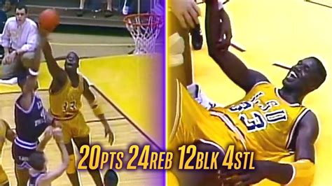 Shaq S Monster Triple Double 24 Rebounds 12 Blocks Youtube