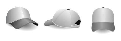 White Baseball Cap Realistic Isolated on White. Stock Photo - Image of ...