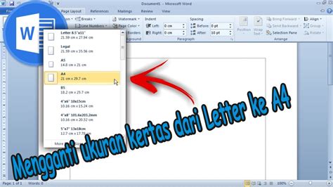 Bagaimana Cara Mengganti Ukuran Kertas Dari Letter Ke A Secara