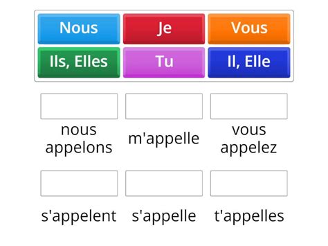 Le verbe s appeler au présent Match up