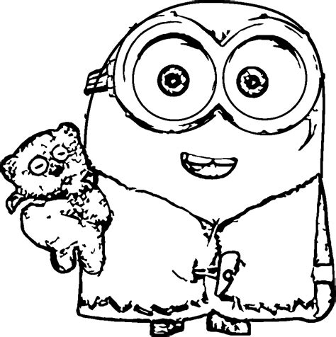 Bob The Minion Coloring Pages Team Coloring