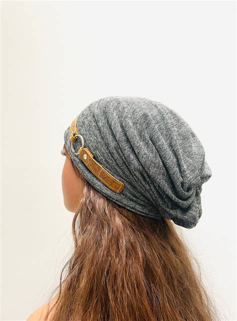 Buckle Slouchy Beanie Slouchy Hat Knit Hat Steampunk Beanie Chemo