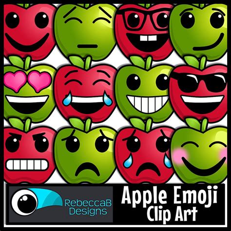 Apple Emoji Clip Art Emotions Clip Art Feelings Clip Art Back To School Clip Art Apple Emoji