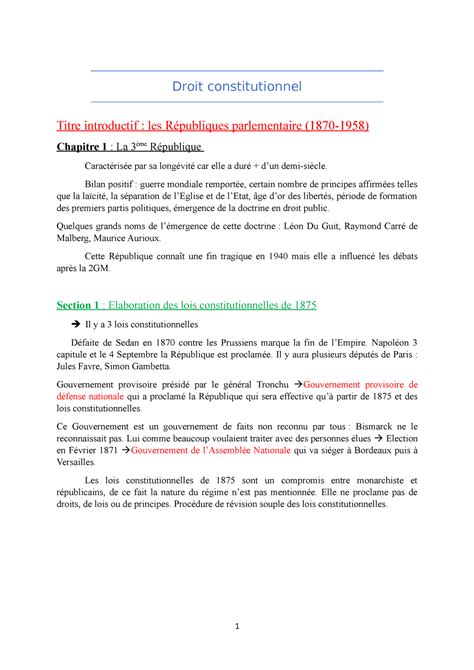 Introduction Droit Droit Constitutionnel Titre Introductif Les