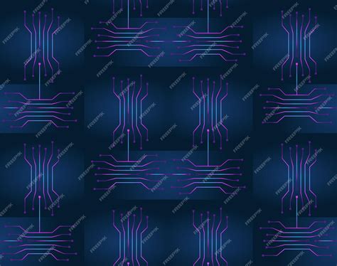 Premium Vector Seamless Pattern Of Pcb Wires On Blue Vector Quality