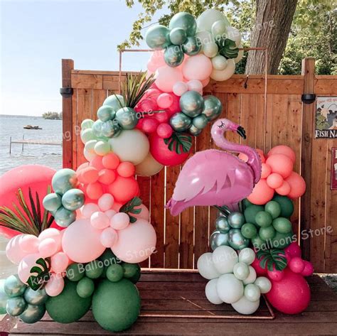 146 Piece Tropical Balloon Garland Flamingo Party Balloon Etsy Artofit