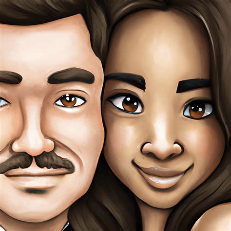 Beautiful Mixed Race Couple Closeup Portrait · Creative Fabrica