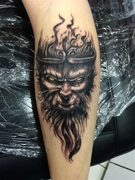 Sun Wukong Portrait Tattoo - TATTOOGOTO