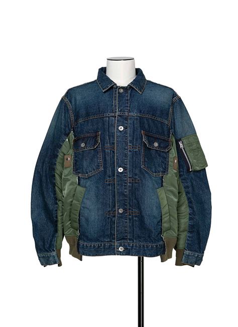 Denim X Nylon Twill Jacket Sacai Official Store サカイ オフィシャル