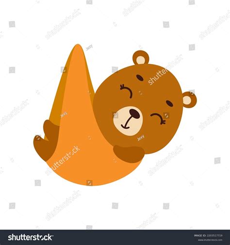 Cute Little Sleeping Bear Cartoon Animal Stock Vector Royalty Free