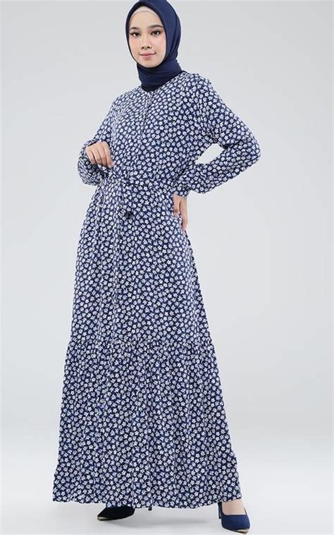 10 Gamis Motif Bunga Yang Nyaman Dan Cantik