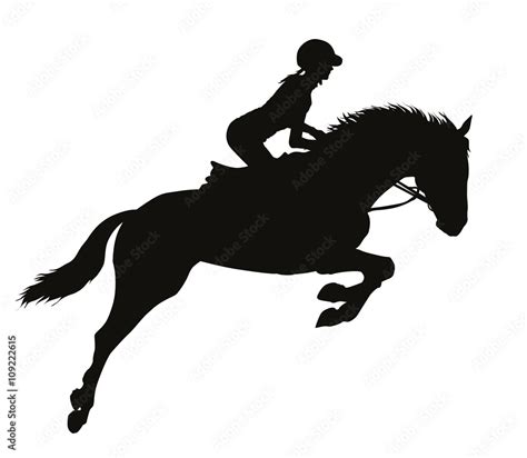 Horse rider vector silhouette Stock Vector | Adobe Stock