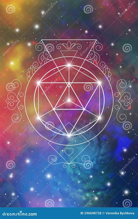 Merkaba Sacred Geometry Spiritual New Age Futuristic Illustration In