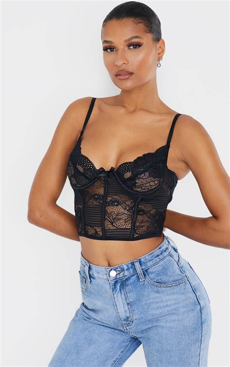 Black Lace Crop Top